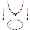 LillyMarie LILLY MARIE Set Di Gioielli Da Donna In Argento Con Pendenti Di Zirconi Rossi Collana Orecchini Bracciale