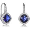 Diamond Treats Orecchini Pendenti Donna in Argento Sterling 925 con Zirconi Cubici Blu e Bianco, Orecchini Lunghi per Donna e Ragazza con Pietre Blu, Orecchini Blu Zaffiro, Orecchini Donna Argento 925