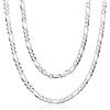Aka Gioielli - Catena Uomo 7mm Argento 925 Massiccio- Collana Maglia Figaro Uomo Donna Argento 925 Vero - lunga 60 cm