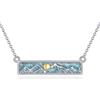 YFN Collana di montagna in argento sterling turchese montagna ciondolo a goccia gioielli regali per le donne, Nessuna pietra preziosa