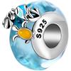 Doyafer Mare Tartaruga Alga Vetro Blu Fascino 925 Sterlina Argento Perlina Compatibile Con Donna Braccialetto Collana Ciondolo Regalo Per Amici E Famiglia