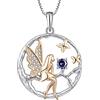 FJ Collana Angelo Donna Argento 925 Collana con Ciondolo Elfo Fata Farfalla Collana Albero della Vita Collana Dicembre Pietra Portafortuna Tanzanite Gioielli Regalo per Donna