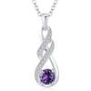 LOCIBLO Collane da donna in argento Sterling 925 con ciondolo a forma di infinito in oro bianco e pietra portafortuna per anniversario regalo di compleanno gioielli ametista 40+5cm