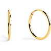 SINGULARU - Orecchini Cerchio Ana S. Argento Sterling con Placcatura Oro 18Kt. Chiusura Congo. Gioielli da Donna
