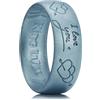 King Will Anelli nuziali in silicone per uomini, larghi 6,6 mm e spessi 1,8 mm, fedi nuziali in gomma, multicolore, design traspirante, vestibilità comoda, misure 7-13, R 1/2, Silicone, Non pietra