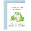 CENTRAL 23 Biglietto di auguri per uomo e donna, con scritta in lingua inglese You're Toadally Amazing Science Frog, per tutte le occasioni per mamma, papà, moglie, marito, fratello, sorella,