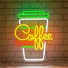 Lxmoneon Coffee To Go Insegna al neon,Insegne luminose tazze di caffè | Luce al neon a LED dimmerabile per caffè,Insegna al neon USB illuminata per Cafe da asporto Negozio Bar Cucina Ristorante