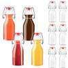 ACOMTUO 10 bottiglie di vetro 250 ml con tappo ermetico, bottiglia di vetro, bottiglia di vetro trasparente ermetico per bevande, birra, olio, aceto, olio di olive, vinegar, juice, syrup, acqua