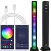 AURTEC - Luce a LED RGB per ritmo musicale, funzione vocale e controllo del suono RGB, luce per atmosfera con controllo app, 40 bit aggiornata con controllo app, feste e molto altro (un pezzo, nero)