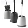 SAVEGA Scopino Bagno WC Bianco con Setole Innovative - Spazzolone Bagno WC Antiscivolo con Portascopino - Design Moderno ed Elegant