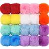 BQTQ 20 Pezzi Pompon in Finte Pelliccia Pom Pom Palla Pompon Ball per Portachiavi Cappelli Borse, 10 Colori