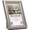 3-B Cornice portafoto Mori - grigio acciaio - 10 x 15 cm - Cornice in legno, cornice portafoto con vetro acrilico