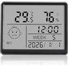 Colexy Sveglia Digitale, Piccolo Display LCD con Data, Giorno della Settimana, Temperatura e Umidità, 12/24 H & ℃/℉, Magnetica, Orologio da Tavolo a Batterie per Casa Ufficio Scuola Viaggio (Nero)