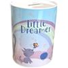 Salvadanaio Personalizzato Con Nome E Dinosauro Blu | Ceramica 95x80 Mm | Regalo Compleanno E Battesimo Per Bambini | Fatto In Germania