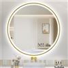 S'bagno Specchio Bagno con Luce Rotondo 90 cm, Specchio Bagno Led con Cornice in Alluminio, Anti-Fog, 3000-6500K, Vetro Temperato HD, IP44 Impermeabile, Funzione Memoria, Dorato