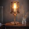 AIRTWESD Lampada da tavolo E27 Lampada a gabbia in metallo Lampada da tavolo LED da comodino Lettura Rustico Industriale Vintage LED Paralume notturno Decorativo