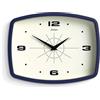 Jones Clocks® Movie orologio da parete | Orologio retro rettangolare | 25cm | Blu | Aspetto alla moda del design di metà secolo per cucina, soggiorno o ufficio