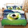 Gegeryozer Set da letto Calcio 135×200 cm per Bambini Copripiumino Calcio 2 Persone Copripiumino per Bambini in Microfibra con Due Federe da 50 x 75 cm（F03）