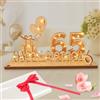 Seutgjie Biglietto Auguri Compleanno 65 Anni, Regali Uomo Donna Decorazione Compleanno con Catena Luminosa LED & Fiocco & Carta Regalo, Targa Legno Regalo Denaro Decorazione Tavolo Libri Degli Ospiti