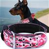 PP COLOR - Collare tattico per cani di taglia grande, larghezza 5 cm, collare militare con maniglia, in nylon resistente, spessore 8 mm, rosa camouflage, misura M