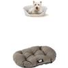 Ferplast Cuccia per Cani e Gatti in plastica Lavabile, Traspirante e Antiscivolo, con Cuscino Imbottito in Cotone, 61,5 x 45 x 21.5 cm Bianco
