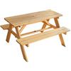 Fun House Tavolo da picnic in legno di pino naturale per bambini, altezza 53 x larghezza 95 x profondità 75 cm, posizione ombrellone incorporata, mobili da giardino esterno, montaggio facile, idea