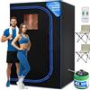 SereneLife Sauna a Vapore Portatile con Sedia Portatile e Telecomando, Bagno Turco, Sauna Infrarossi con Tappetino Scaldapiedi, Nera