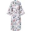 CuteSwan Kimono da donna, vestaglia floreale con stampa a kimono, cardigan da donna per matrimoni e feste, #Cluster Floreale-Nero, One Size Plus Tall