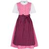 Isar-Trachten Dirndl per bambini, 3 pezzi, camicetta, grembiule per ragazze, Oktoberfest, prati della chiesa, matrimonio, domenica con motivo floreale, Rosa, 104