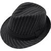 Bamboopack Cappello da uomo classico Manhattan strutturato Gangster Trilby Fedora Cappello Derby Jazz Cap Nero, Nero , 6 7/8 / 7 1/8