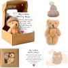 Meanju Pocket Hug Positiva Orso,Peluche Orso in Scatola,Piccolo Orsacchiotto Tascabile con Biglietto Ispiratore,Worry Bear,Orsetto Tasca Peluche per Laurea Natale Amico