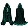 Proumhang Lungo Mantello con Cappuccio in Velluto Bambino Costume Halloween Carnevale Natale Capo Masquerade Verde