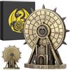 LKKCHER DESIGN DND - Set di dadi con ruota panoramica, set di giochi per roulette, set di base di D&D, dadi in metallo per giochi di ruolo, regali DND con scatola del drago, accessori per giochi da tavolo, steampunk