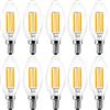 WULUN 10pcs Pack E14 Candle Lampada LED per Lampadario, E14 filamento Retrofit Classic, 6W 600 Lumen 2700K Bianco Caldo Sostituito 60 Watt, Lampada a filamento, Dimmable