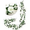 DINGFENG Ghirlanda Rose Artificiali Doppio Colore 3 Pezzi 2.45m - 45 Fiori per Ghirlanda (Rosa Magenta/Pastello/Bianco) per Esterni Matrimonio Centrotavola Arco Nuziale