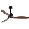 OFANTOP 132cm Ventilatore da Soffitto in Legno con Illuminazione