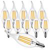 ProCrus E14 Lampadina a Candela LED Dimmerabile,4W LED per Lampadario,Candela Bianca Calda 2700K,Sostituisce Lampada da 40W,400LM,Trasparente,Confezione da 10,Classe Energetica F
