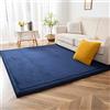 BYBYME Tappeto in velluto corallo, spessore 3 cm, antiscivolo, a pelo corto e morbido, moderno, perfetto per yoga, esercizio e gattonare, blu francese, 150 x 200 cm