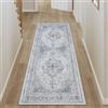 HUGEAR Vintage Passatoia Tappeto Corridoio Blu Tappeti 60x180cm Cucina Antiscivolo Lavabile in Lavatrice Tapette Camera da Letto Scendiletto Cameretta Ufficio Pelo Corto Lungo Carpet