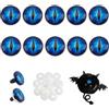PH PandaHall 20 Set 22mm Occhi di Sicurezza Fosforescenti, Cabochon Occhio Blu Occhio di Sicurezza In Plastica Occhio di Drago Occhio Uncinetto Occhio di Sicurezza con Rondelle per Animale Uncinetto