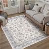 PureCozy Blu Tappeto Salotto 120x170cm Camera da Letto Lavabile in Lavatrice Grandi Tappeti Sala Soggiorno Ufficio Moderno Floreale Carpet Pelo Corto Antiscivolo Rug