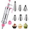 HAPPOW Siringa per panna, siringa per decorare torte, biscotti, ciambelle | Set di siringhe per guarnizioni in acciaio inox, 1 siringa e 6 beccucci da pasticceria, riutilizzabili e facili da pulire