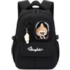 Amythe Zaino Bambina Scuola Elementare e Media - Zaino Scuola Ragazze Leggero e Resistente - Compatibile con Carrelli - Zainetto Casual Bambini per Natale e Ritorno a Scuola -Nero