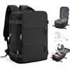 SEAFEW Borsa da Cabina per Easyjet Zaino Sottovuoto da Viaggio con Pompa Aereo Bagaglio a Mano Impermeabile Lavoro e Scuola Trekking Casual Daypack per 14 laptop,E01-Nero