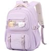 Amythe Zaino Adolescente Ragazza 3a-7a Scuola Viaggio | Zaino Ragazza Casual 15.6 Pollici Portatile Ciondolo Mignon Elementari Viola