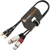 VisioSound Cavo Twin 2 x XLR Femmina a 2 x Connettore RCA Phono Oro/Cavo Patch Segnale Audio 0.5m
