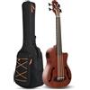 Batking Ukulele elettrico da 30 pollici Cutaway Fretless Bass in legno elettrico acustico basso Ukulele Ukelele integrato EQ Tuner con fori F…