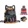 ZBHDEYG Zaino da Viaggio Borsa Portaoggetti Pieghevole, Sportivo Portatile da Donna con Coulisse - Multicolore