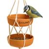FAUNO Mangiatoia per uccelli da esterno sospeso con doppio vassoio in fibra di bambù e corda di cotone abbeveratoio uccelli per giardino balcone e terrazza stazione di alimentazione per uccelli selvatici