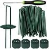 Bakulyor 50 punti verdi per erba artificiale + 50 rondella tampone, punti da 11 cm, punte per prato galvanizzate, resistenti e resistenti per giardino, per tessuto erboso